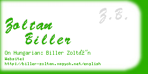 zoltan biller business card